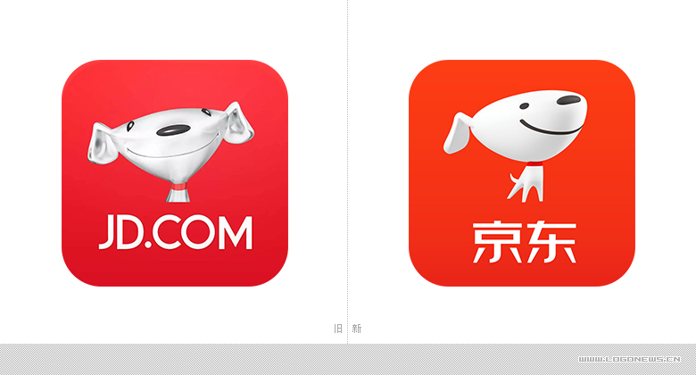 京东更新logo,"小狗子"形象越来越简单了!-logo11设计